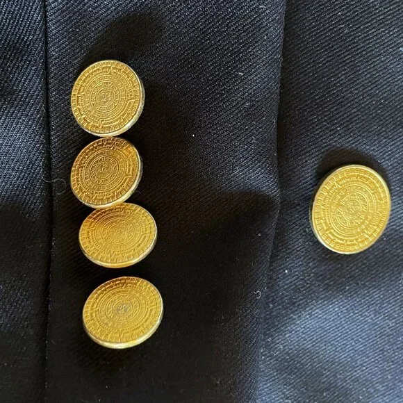 Marks and Spencer Pure New Wool Dark Navy Double Breasted Blazer Sport Coat 40S - Picture 4 of 5